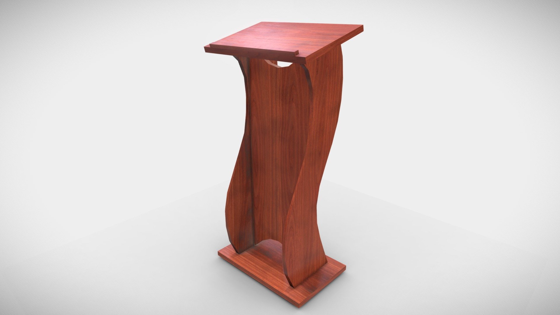 This is a 3D model of a Wooden Curved Pulpit

Made in Blender 2.9x (Cycles Materials) and Rendering Cycles.
Main rendering made in Blender 2.9 + Cycles using some HDR Environment Textures Images for lighting which is NOT provided in the package!

What does this package include?

3D Modeling of a Wooden Curved Pulpit
2K and 4K Textures (Base Color, Normal Map, Roughness, Ambient Occlusion) 

Important notes

File format included - (Blend, FBX, OBJ, MTL)
Texture size -  2K and 4K 
Uvs non - overlapping
Polygon: Quads
Centered at 0,0,0
In some formats may be needed to reassign textures and add HDR Environment Textures Images for lighting.
Not lights include 
Renders preview have not post processing
No special plugin needed to open the scene.

If you like my work, please leave your comment and like, it helps me a lot to create new content.

If you have any questions or changes about colors or another thing, you can contact me at  we3domodel@gmail.com - Wooden Curved Pulpit - Buy Royalty Free 3D model by We3Do (@giovanny) 3d model