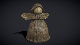 Angel Wood Figurine