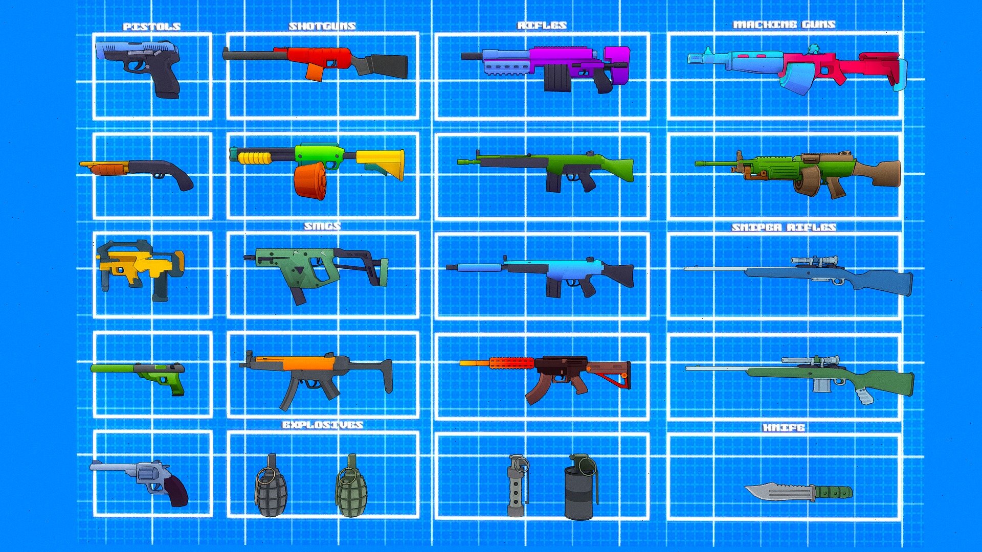 22 Weapon Game Ready Asset
  -22 Weapon with outline
  -22 Weapon without outline (included in download file)
  -1 texture - Stylize Low Poly Weapon Pack - Buy Royalty Free 3D model by LowPolyBoy 3d model