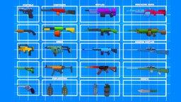 Stylize Low Poly Weapon Pack rifle, toon, pack, explosive, sniper, outline, stylize, close, lowpolystyle, weapon, cartoon, blender, lowpoly, gameasset, shotgun, gun, smg, gameready, unityready, unrealready