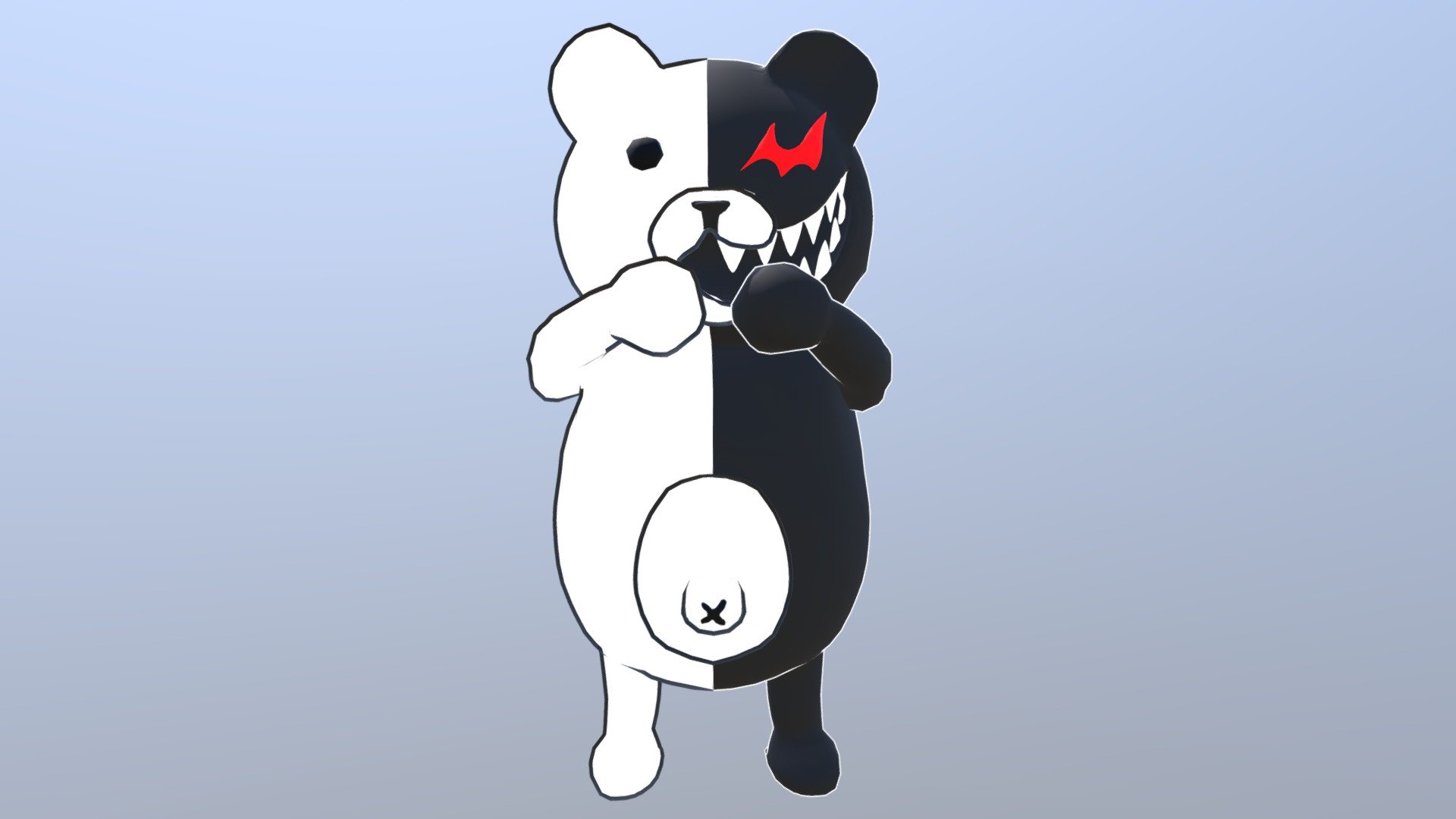 Just a quick (not quite perfect) model of Monokuma, from the game Danganronpa 3d model