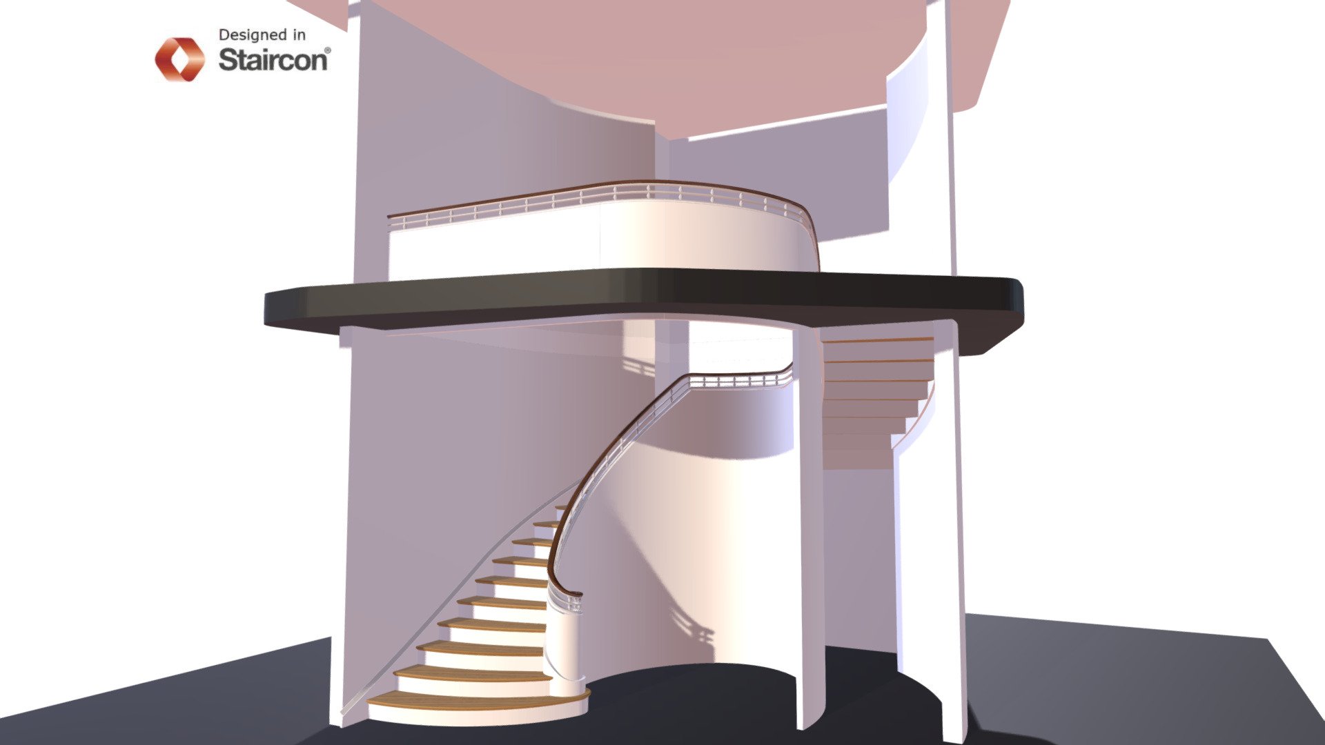 Diamond Stair Balustrade Walnut Handrail - 3D model by 3D Software for Stair Design and Production (@Staircon_examples_3Dexport) 3d model
