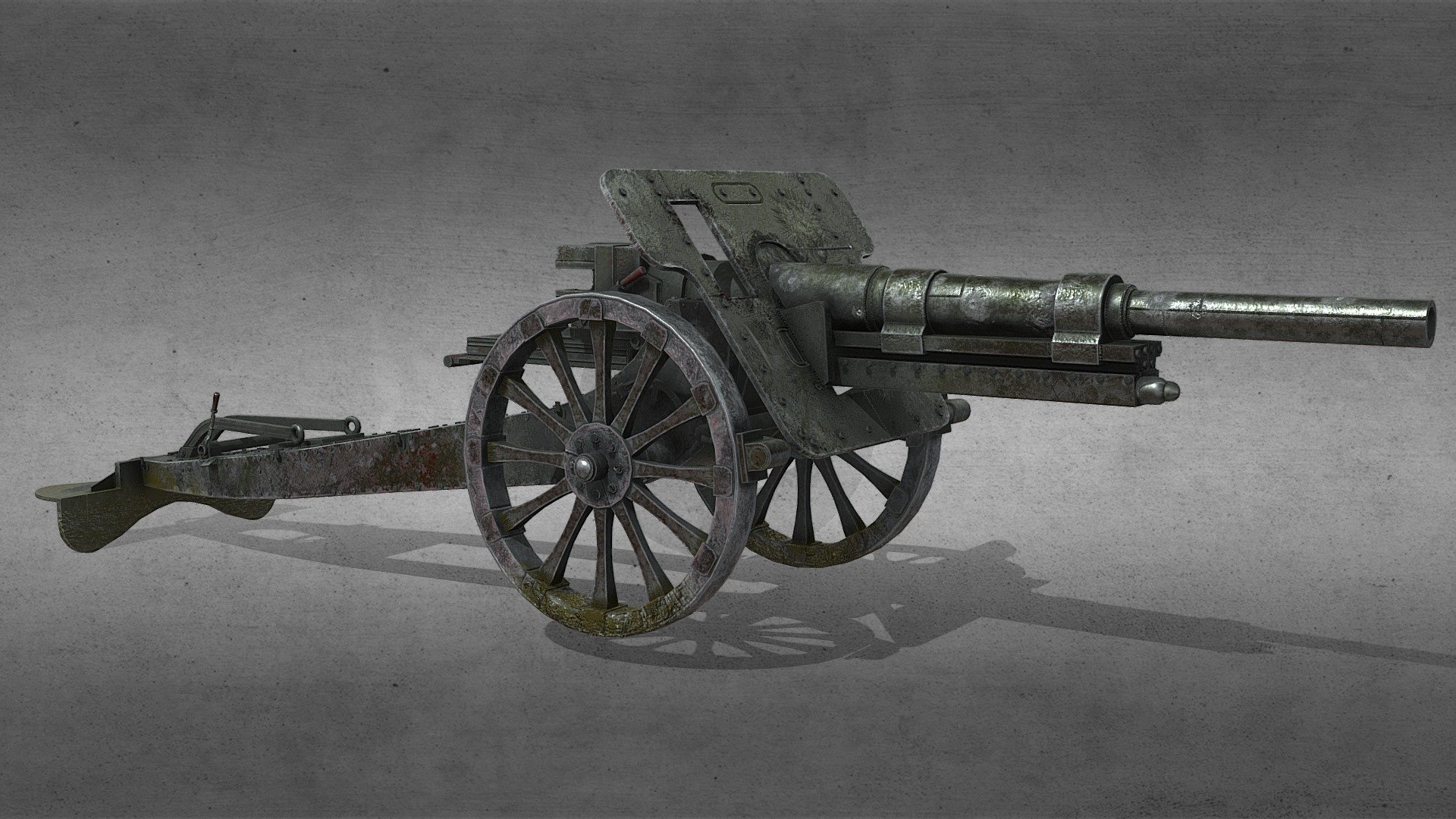 This is an early 1900s Artillery Cannon that is made up of different parts from different images. 

It is fully UV unrapped with textures that i made in Adobe Substance Painter. 

It is low poly but doesnt have a rig. 

If you look closely you might find some stories behind this particular Cannon.

Any feedback and critics would be appreciated, Thanks 3d model