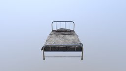 Old bed bed, furniture, hospital, old, substancepainter, substance, 3dsmax