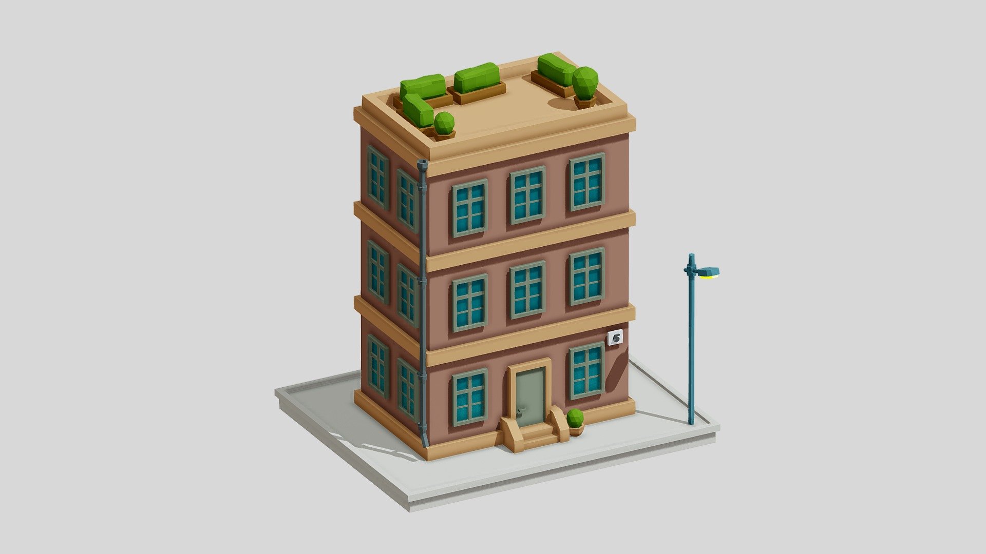 Modern building 05 - Download Free 3D model by burunduk 3d model