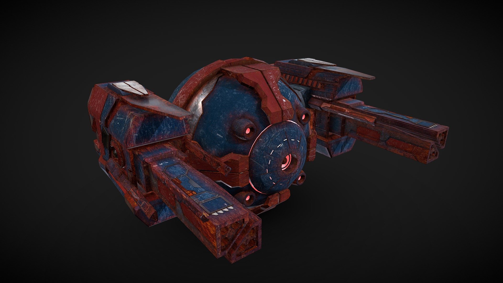 This is a sci-fi drone i've been working on for the last few days.
it is seperated into:
* the main body
* the first gun
* the second gun
* a part of the main body in the back

I hope you like it and I could help you with your project!
check out my other models on my account!

Have a good day ( : - Rusty sci-fi drone - Download Free 3D model by Schwaeli 3d model
