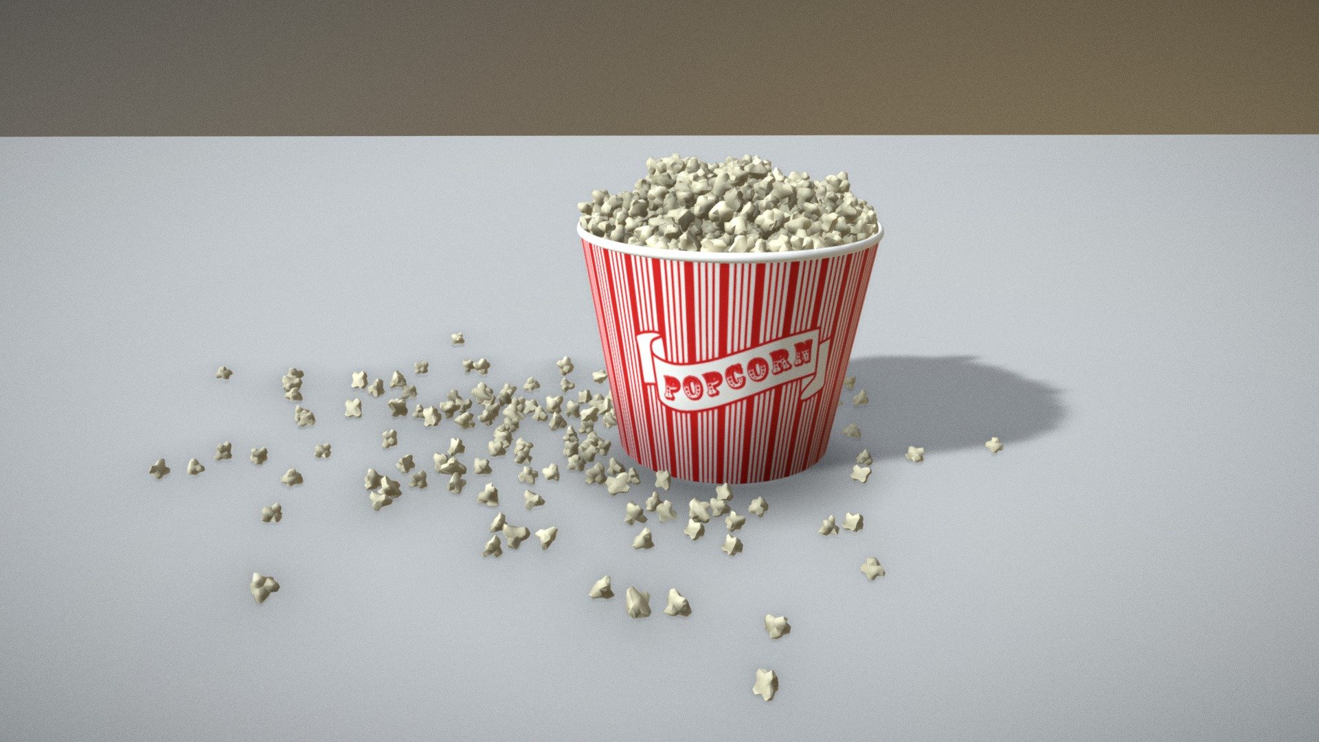 Low poly Popcorn Bucket. Made in 3D Max. Materials and render with Vray.

*Only one texture (Bucket). The rest is procedural.

*Available in other formats (Obj, Fbx, c4d, 3ds)

Detailed number of polygons:




99.956 Polygons


50.000 Vertices




90 polygons each popcorn (1102 elements)



254 polygons for the Bucket
 - Popcorn Bucket - Buy Royalty Free 3D model by Gabriel Quintana (@gabrielquintana) 3d model