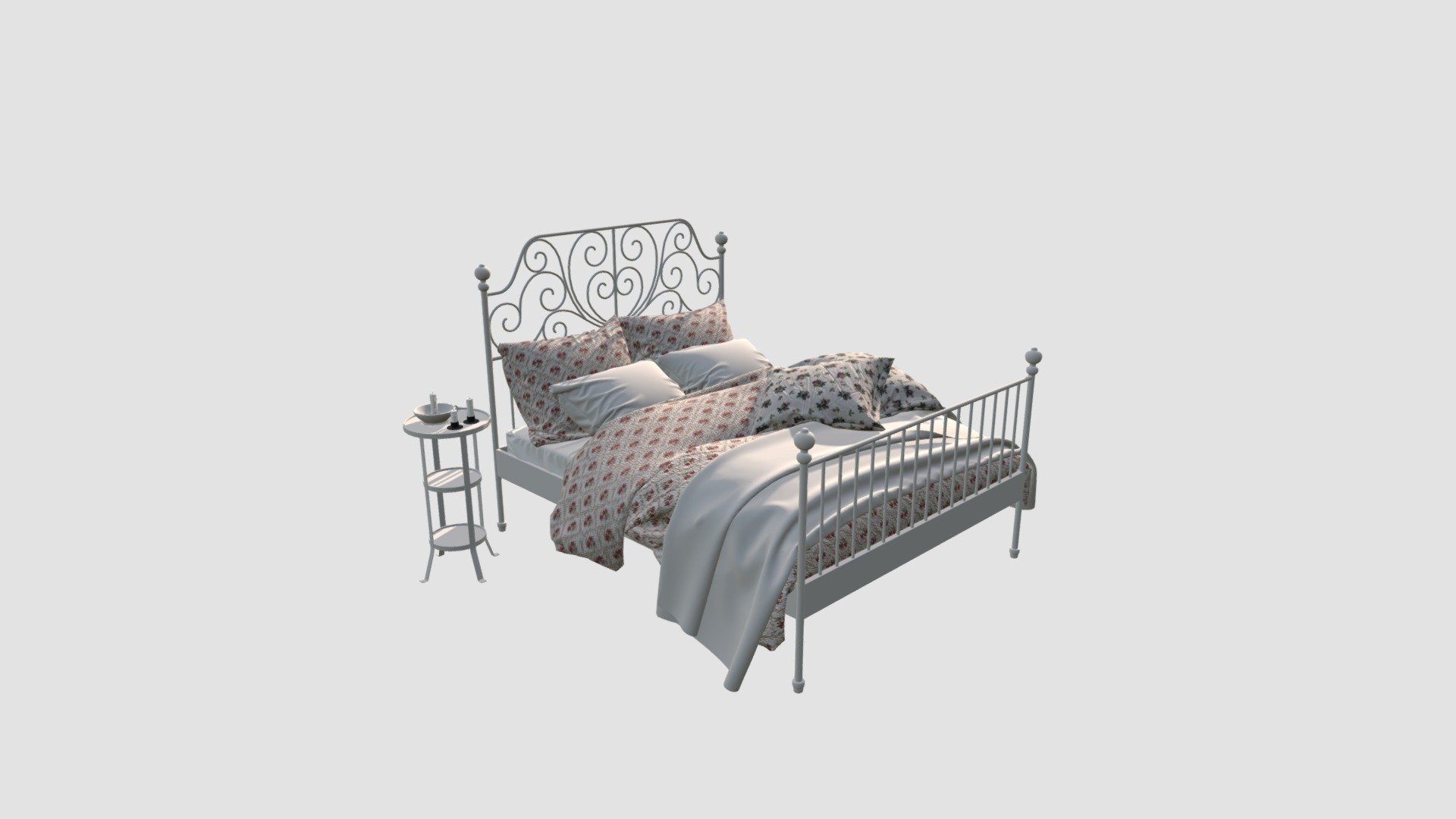 Highly detailed 3d model of bed with all textures, shaders and materials. It is ready to use, just put it into your scene 3d model