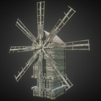 Old windmill wind, ancient, wooden, pump, mills, medieval, mill, ready, windmill, 3d-model, prb, cordy, cordy3d, cordymodels, windpump, architecture, asset, game, low, poly, test