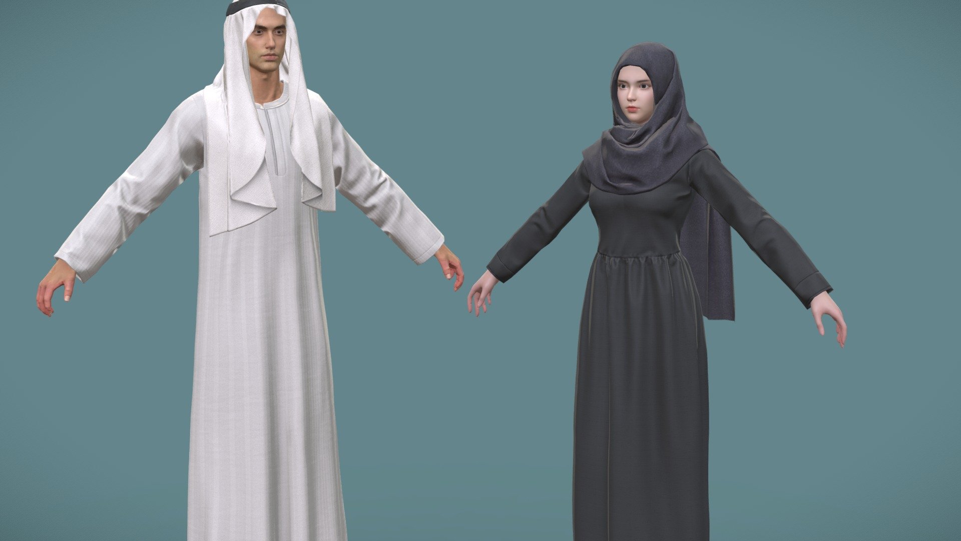 [Game Assets] Saudi Arabia clothing style

File Contains : maya file,  FBX file,  obj file, dae file and all the texture files.

Texture size: Face 4096, Body 4096 Eyes 512 Eyebrows 1024 Eyelashes dress 2048 Shoes 2048.tga format.

Skin uses the Specular pbr pipeline , and  Equipment part uses the metalness pbr pipeline .

The skin part covered by the body is deleted.

Hope you like my work~ - [Game Assets] Saudi Arabia clothing style A pose - Buy Royalty Free 3D model by Vincent Page (@vincentpage) 3d model