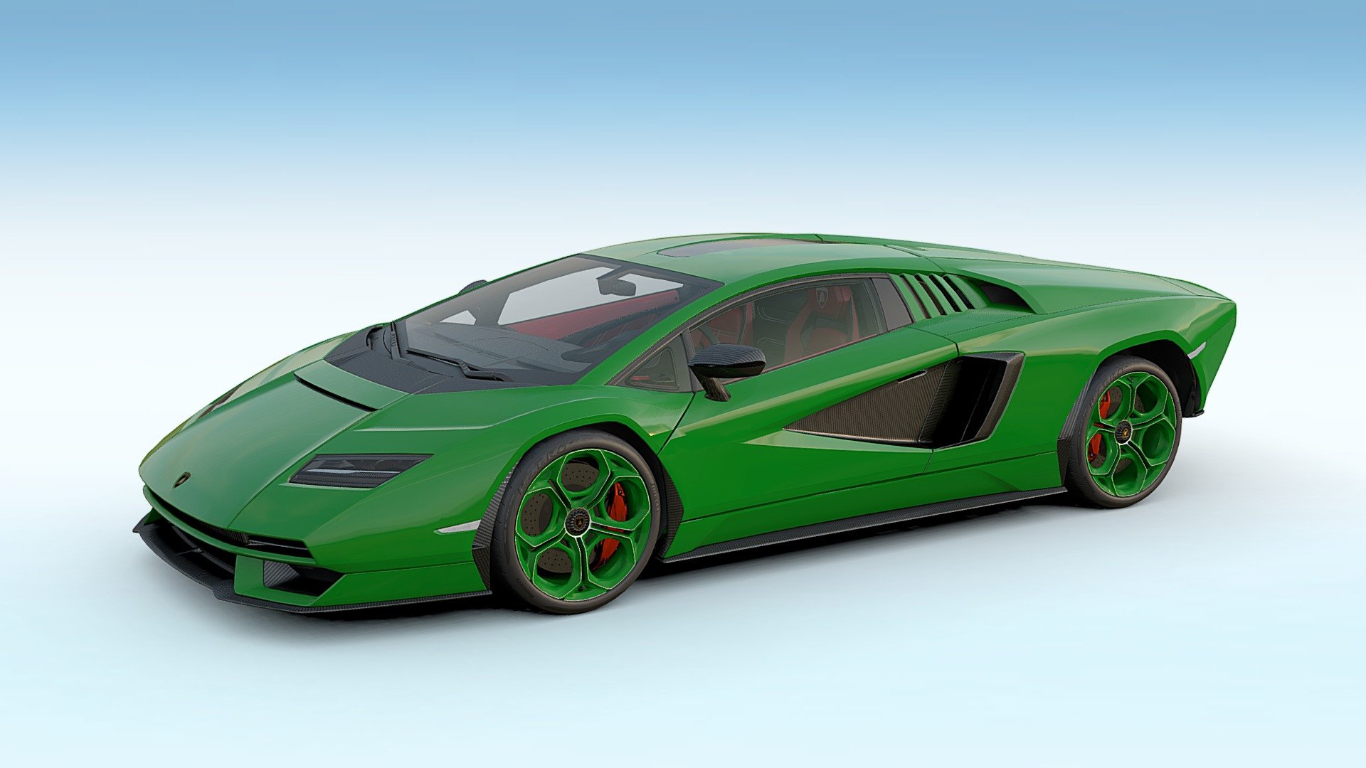 Lambo Countach Green - 3D model by TapMod 3d model