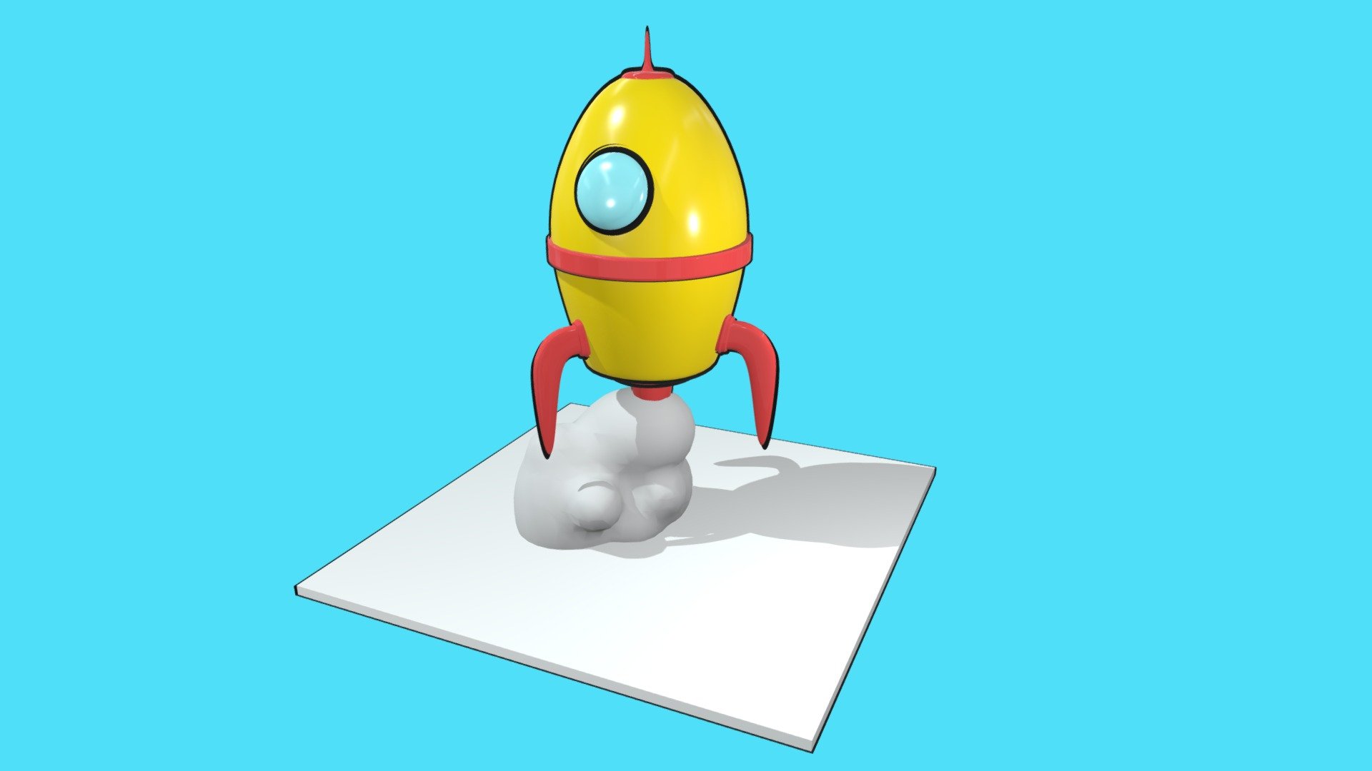 Blend File contains toon shader of same model - Cartoon Rocket - Download Free 3D model by slamsal 3d model