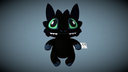Night Fury toy, wings3d, toothless, substance-painter, cloth-toy
