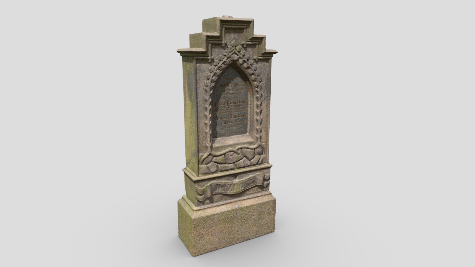 Grave tombstone that fits to every horror scene or in a cave where the treasure is hidden 3d model