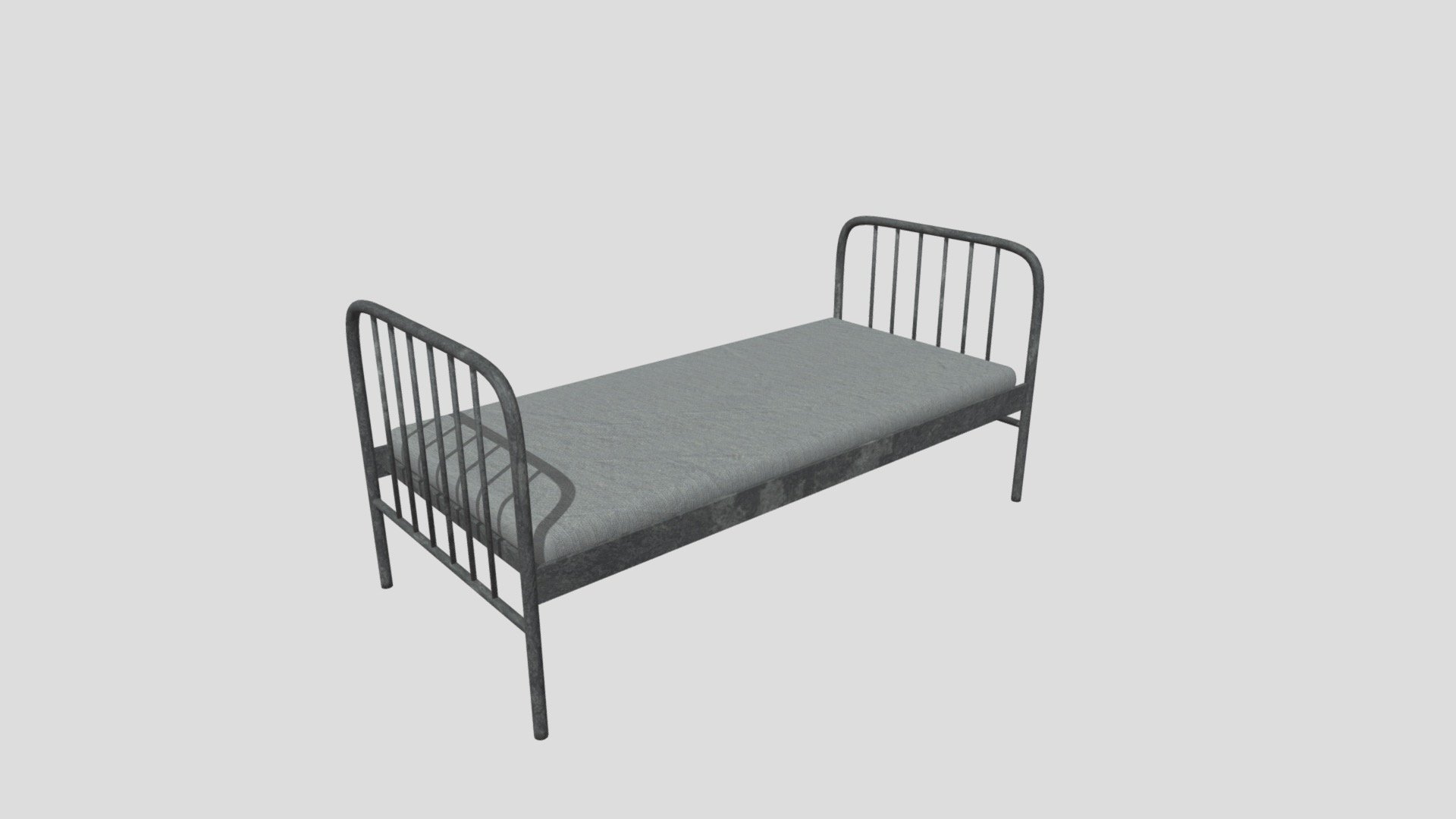 Textures: 2048 x 2048, Two colors on texture: Grey and light grey colors.

Has Normal Map: 2048 x 2048.

Materials: 2 - Metal, Mattress.

Smooth shaded.

Mirrored.

Subdivision Level: 0

Origin located on bottom-center.

Polygons: 6612

Vertices: 3368

Formats: Fbx, Obj, Stl, Dae.

I hope you enjoy the model! - Prison Bed - Buy Royalty Free 3D model by ED+ (@EDplus) 3d model