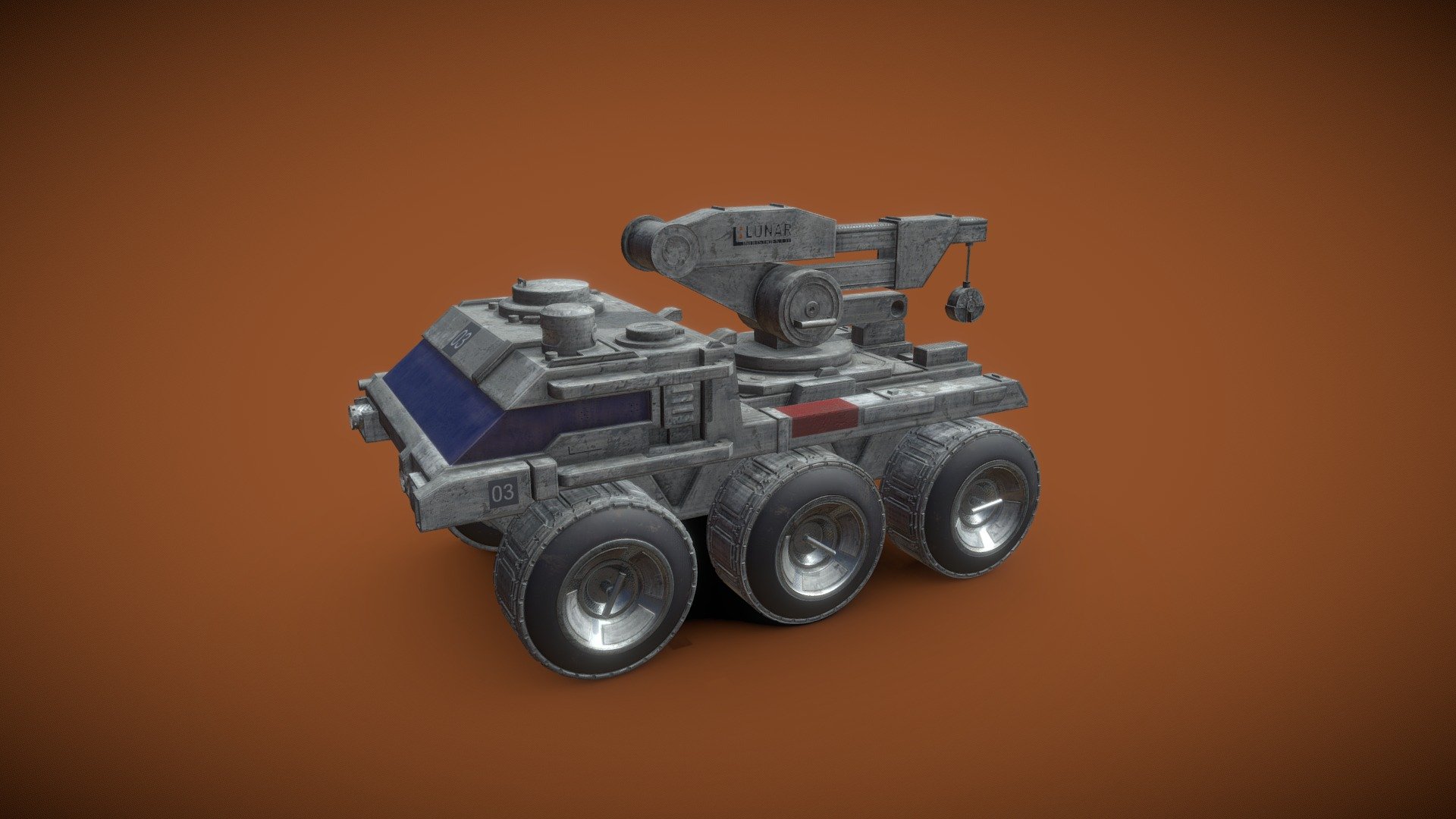 I modeled one of the lunar rovers from the film 