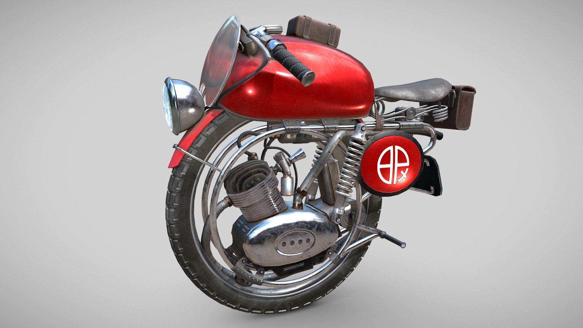 Based on Monobike (UV Fix) by Warkarma, Monobike by romullus, and Motowheel by Costr (Viverna), licensed under CC-Attribution.

Here is my participation in the Texturing Challenge, I wanted to give a new taste to this monobike, with a retro style and a nice red color. Hope you will like this textured model.

&mdash;Xbp28&mdash; - Monobike Red Speed - Download Free 3D model by Pegeault baptiste (@xbp28) 3d model