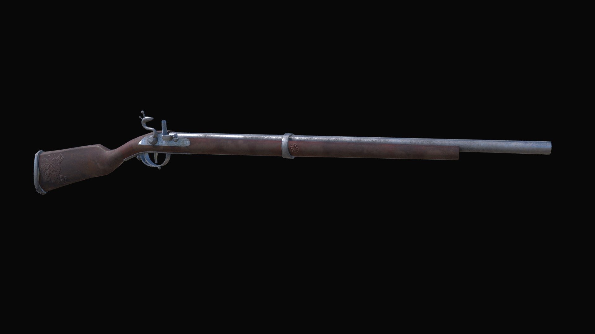 musket XIX century - Buy Royalty Free 3D model by kkrasowski 3d model