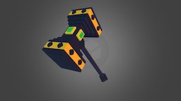 Hammer cubik, lowpoly, voxel