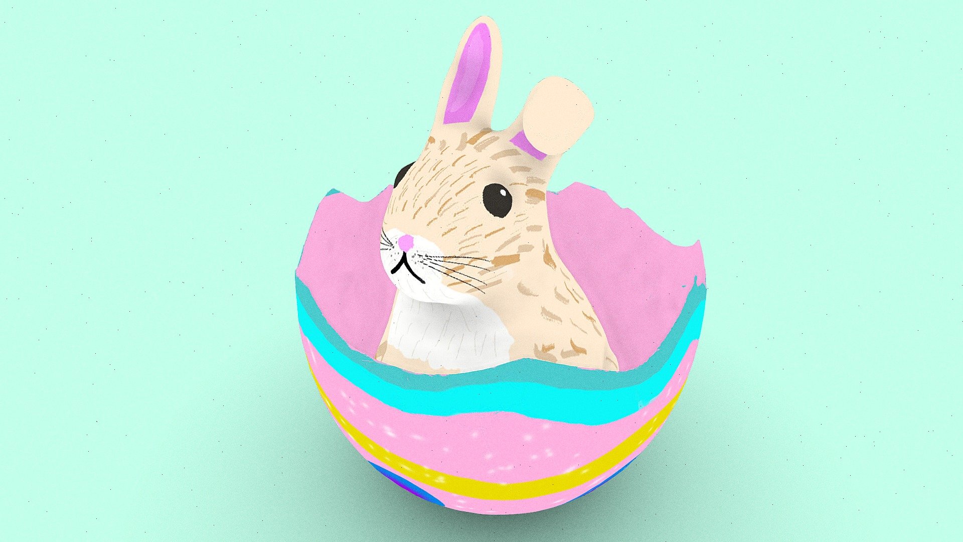 An handpainted easter bunny for the upcoming Easter 3d model