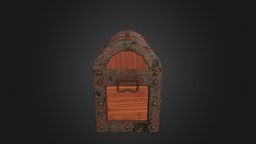 Treasure Box 3d Model in Maya vintage, treasure, props, old, box, templerun, treasurechest, gameprops, old_products, oldhouse, game, lowpoly, highpoly, temple
