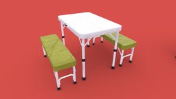 Camping bench camping, bench, prop, table, gmedev, unity, unity3d, pbr