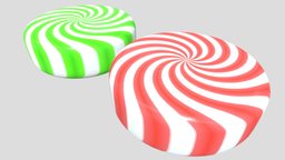 peppermint candy green, red, christmas, candy, sweet, basicmodel, mint, peppermint, texturedmodel, model