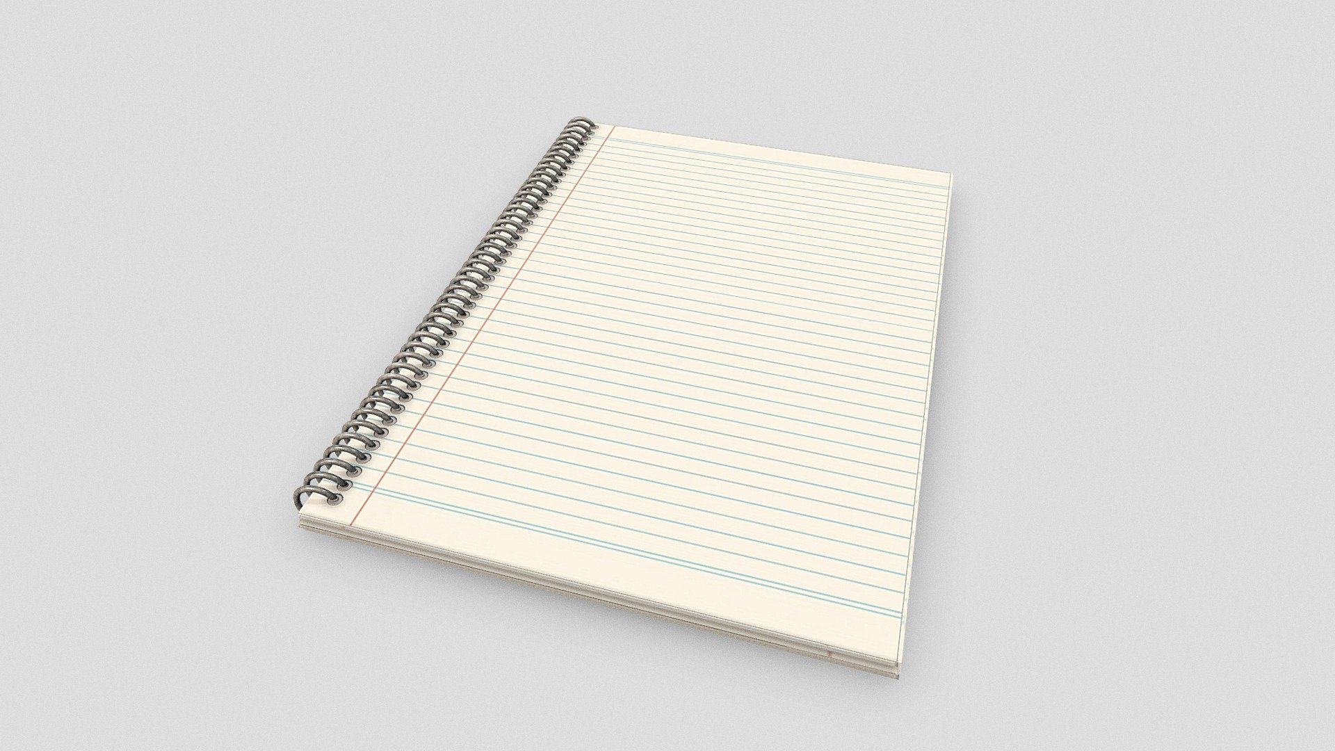 Simplel spiral notepad, handy prop to dit any sort of interior environment such as office or school

PBR textures @2k - Single spiral notepad - Download Free 3D model by Sousinho 3d model
