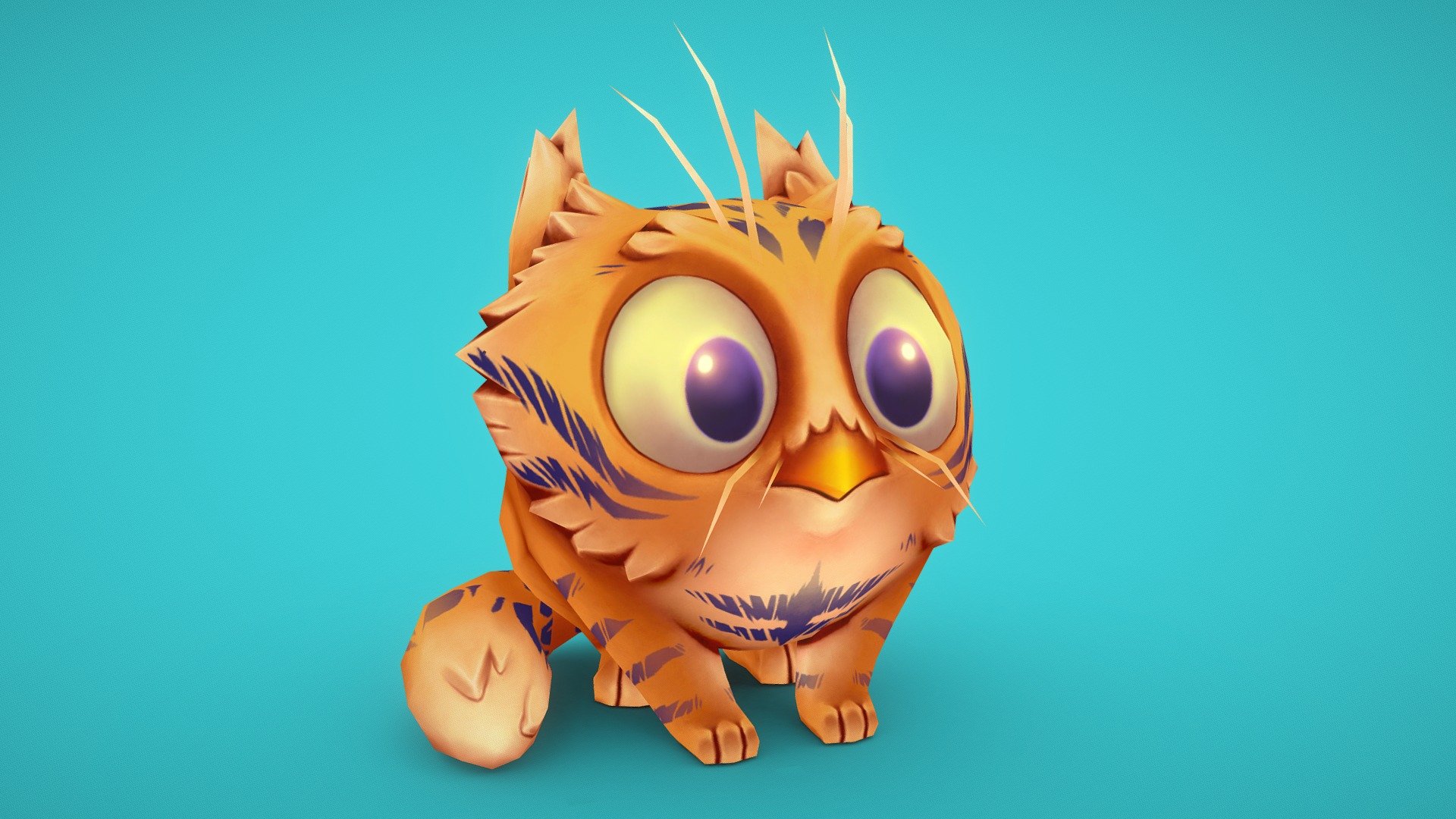 Recently I had an awesome opportunity to make this cute little guy as an art assignment &lt;3 - Cute Stylized Owlcat - 3D model by Paula Zed (@paula_zed) 3d model