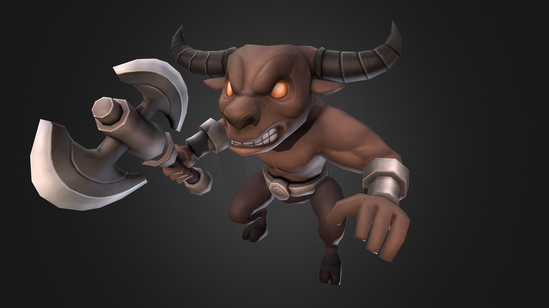Supported Unity versions 2018.4.8 or higher

Minotaur (1878 vertex)

6 colors textures (2048x2048)

11 basic animations

Idle / Walk / Run / Attack x3 / Damage x2 / Stunned / Die / GetUp

Animation Preview
https://youtu.be/YpKlRbK-Fzc - Poly HP - Minotaur - Buy Royalty Free 3D model by Downrain DC (@downraindc3d) 3d model