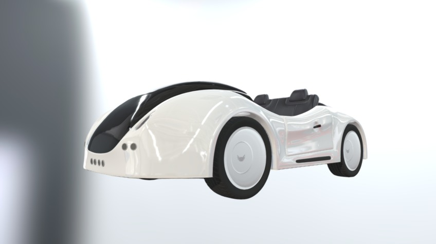 Here’s the first look at world’s first self-driving video game enabled ride-on car for kids that’s without steering wheel, gas pedal, brake pedal, &amp; is 100% autonomous. It can navigate complex mixed reality (MR) environments interacting with real world objects as well as virtual objects. It’s cloud-connected for multiplayer gaming. Can also operate as homing vehicle for autonomously transporting visitors at malls or convention / expo centers to sponsor stores. 

For future smart cities to become 100% autonomous &amp; seamless, mobility infrastructure needs to go beyond artificial intelligence (AI). Using its collective artificial intelligence (CAI) algorithm &amp; VANET V2X connectivity, Drovi variants can achieve super human intelligence so crucial to the future of mobility. Drovi’s unique MR &amp; CAI capabilities makes it an ideal test bed for developing &amp; testing city-specific mobility infrastructures. For corporate sponsorships please check Etisalat, Du &amp; Khouri Gold models.

Dimensions (cms): 133.5 x 65 x 40 - DROVI: World's first autonomous ride-on car - 3D model by Drovionics 3d model
