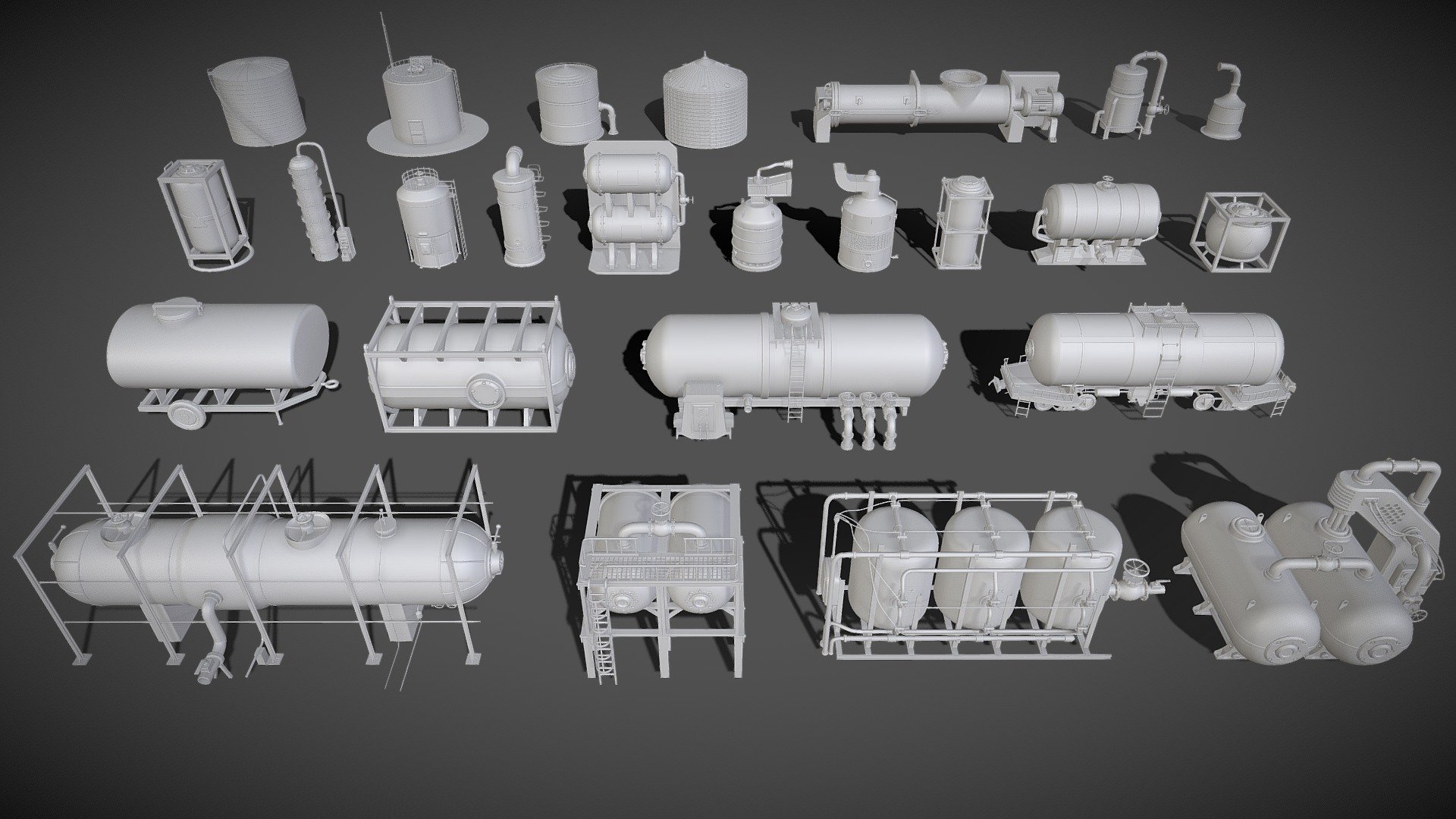 Get pack - https://www.artstation.com/a/15301

25 middle poly industrial tank models




clean quad and close mesh

middle poly

include max(2018), blend(2.81), fbx, obj and stl files

without UW map, textures and materials

total poly 685010

total vert 643799
 - Industrial Tanks - part - 2 - 25 pieces - 3D model by 3d.armzep 3d model