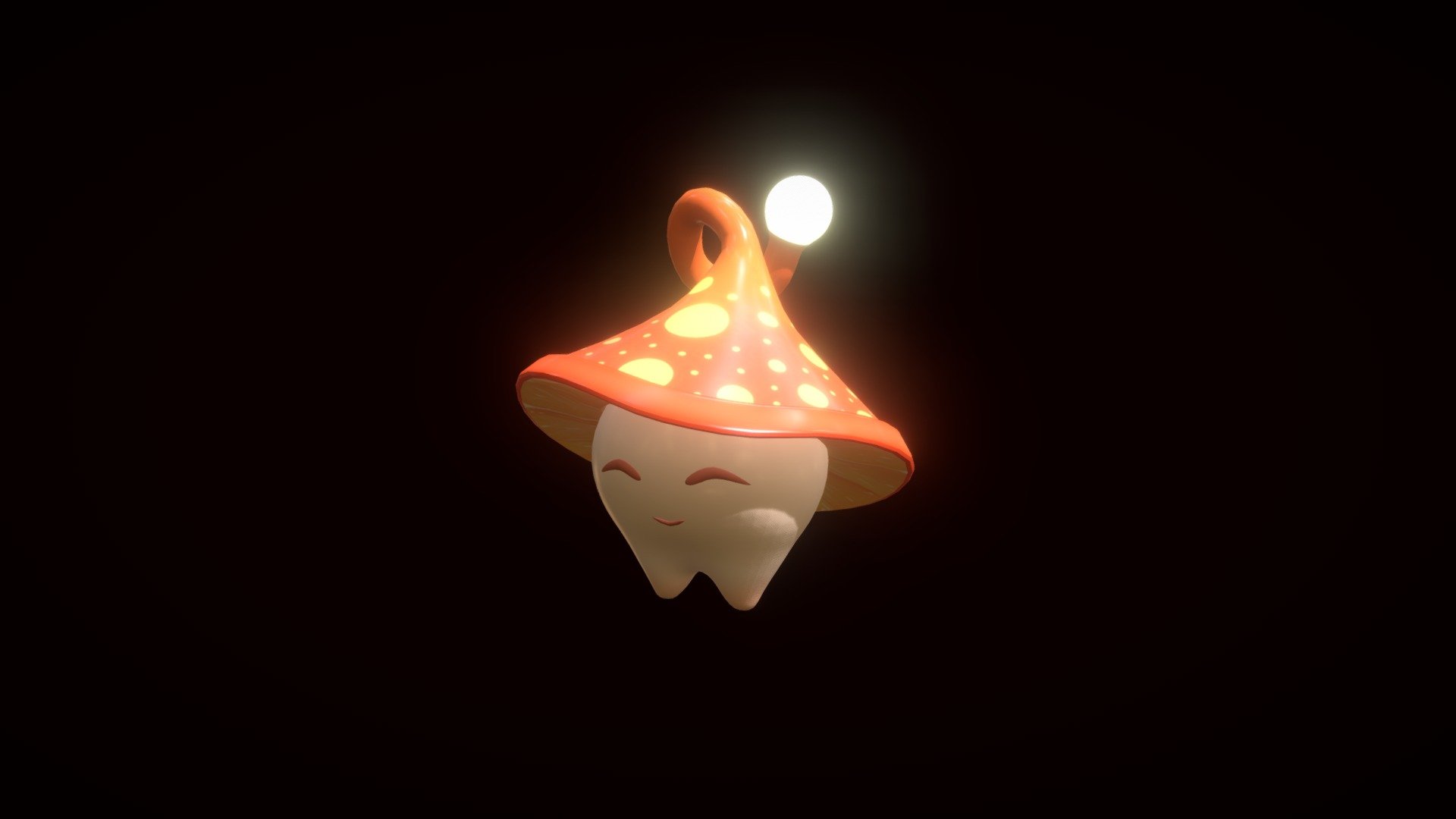 A tiny creature with a cute hat, which has a ball of light in the end. I'm thinking about create some little universe for him in the future&hellip; It looks cute to be animated - the little one has a hat with a ball of light - 3D model by maycianni 3d model