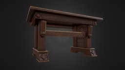 Gothic Desk desk, unreal, table, aaa, gothic, props, package, substanceunity, substancepainter