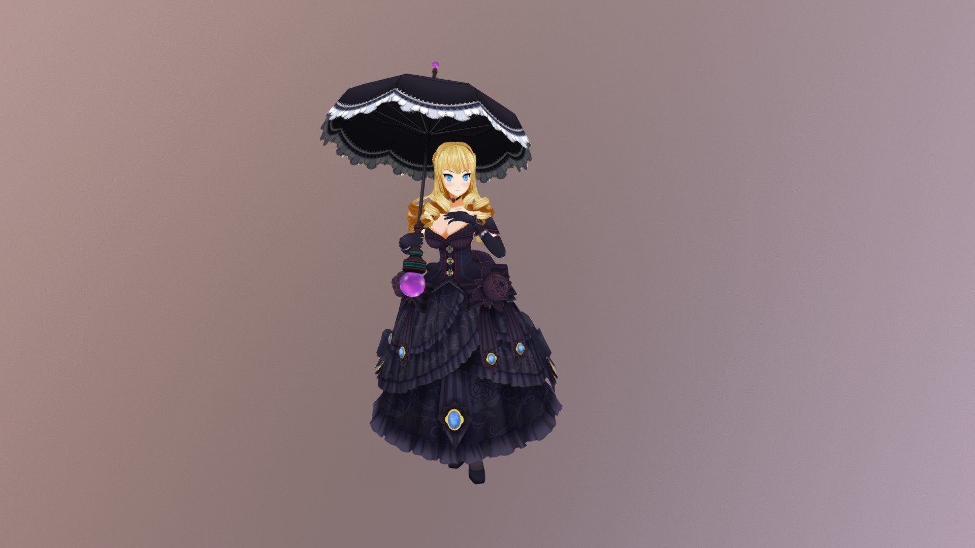Set as witch, umbrella is a staff - Ains - 3D model by simon81403 3d model