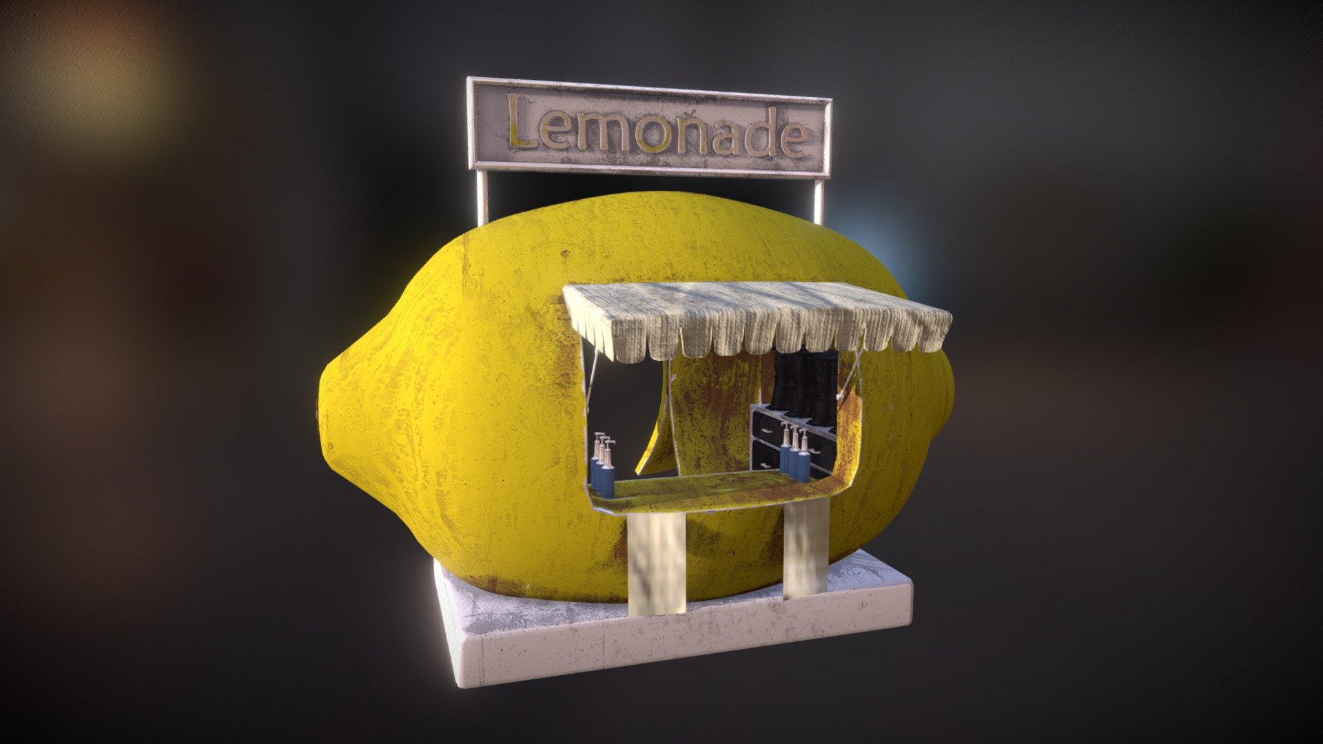 Forgotten Old Festival Lemonade Stand - Abandoned Lemonade Stand - 3D model by Radsethero 3d model