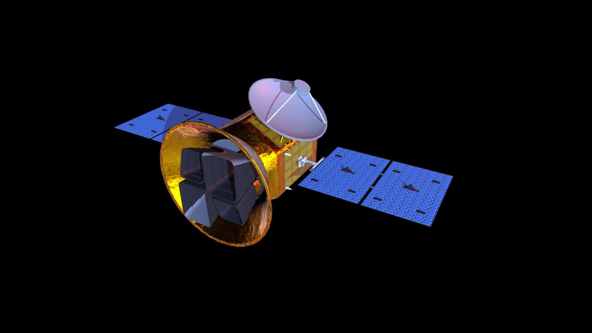 The Transiting Exoplanet Survey Satellite (TESS) is a space telescope for NASA's Explorers program, designed to search for exoplanets using the transit method in an area 400 times larger than that covered by the Kepler mission. It was launched on April 18, 2018 atop a Falcon 9 rocket. During its primary mission, it is expected to find more than 20,000 exoplanets, compared to about 3,800 exoplanets known when it launched 3d model