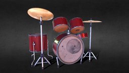 Drumkit music, instrument, modern, drumkit, realistic, drums
