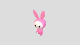 Character255 Rigged Mascot rabbit, bunny, toon, little, toy, mascot, rig, easter, festival, pink, brand, ear, hare, character, girl, cartoon, art, animation, monster, anime, jobi