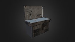 Crafting Bench saw, bench, hammer, drill, tools, build, ax, table, chisel, tool, hatchet, mallet, substance_painter, inktober, substance, blender, substance-painter, axe, 3dinktober2019, 3dinktober2019-build