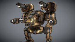 Mantis mech, mecha, weapon, pbr, lowpoly, scifi, animated, laser, robot, rigged, noai