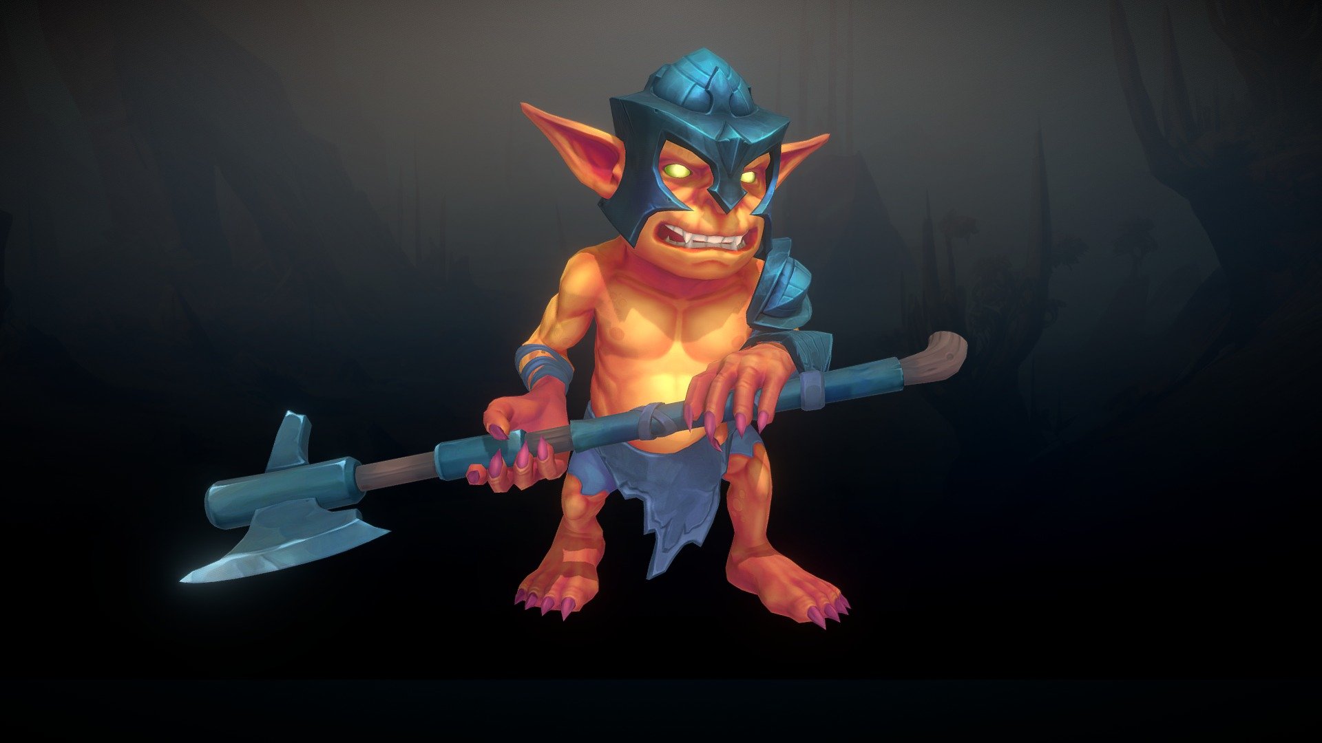 Stylized character for a project.

Software used: Zbrush, Autodesk Maya, Autodesk 3ds Max, Substance Painter - Stylized Fantasy Gremlin Warrior - 3D model by N-hance Studio (@Malice6731) 3d model