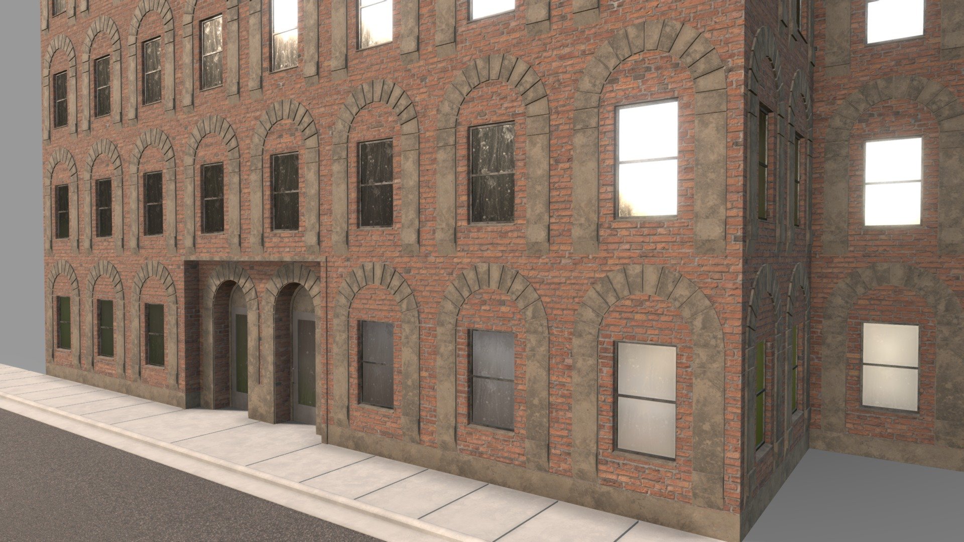 Downtown Brick Building - Downtown Brick Building - Download Free 3D model by jimbogies 3d model