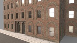 Downtown Brick Building brick, downtown, game-asset, free-model, residential-building, city, building, gameready, commercial-buildings