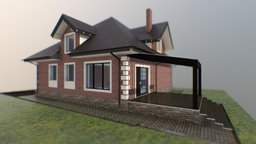 PR07_10_19 Cottage modern, project, architect, fashion, plan, architectural, residence, vr, virtualreality, virtual-reality, model, design, house, home, construction, download, highpoly