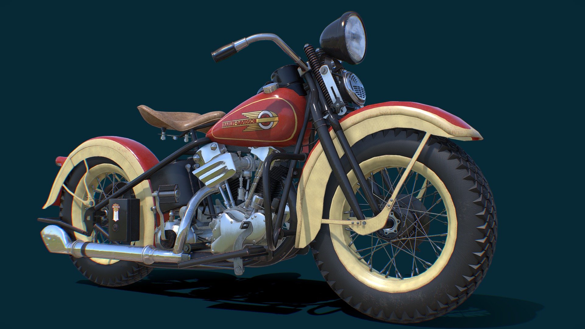 An iconic motorcycle which I made in Blender and then textures in Adobe Substance Painter 3d model
