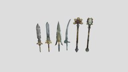Sword Pack [Low Poly] gamin, pack, melee, low-poly-model, meleeweapon, weapon, game, blender, lowpoly, gameart, low, sword