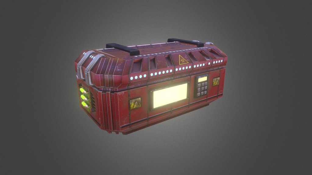 Sci-fi crate assignment model - Sci-fi Crate - Download Free 3D model by OnyxDarkKnight 3d model