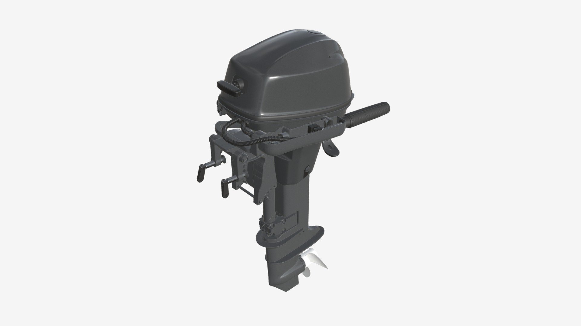 Portable outboard boat motor with folded tiller - Buy Royalty Free 3D model by HQ3DMOD (@AivisAstics) 3d model