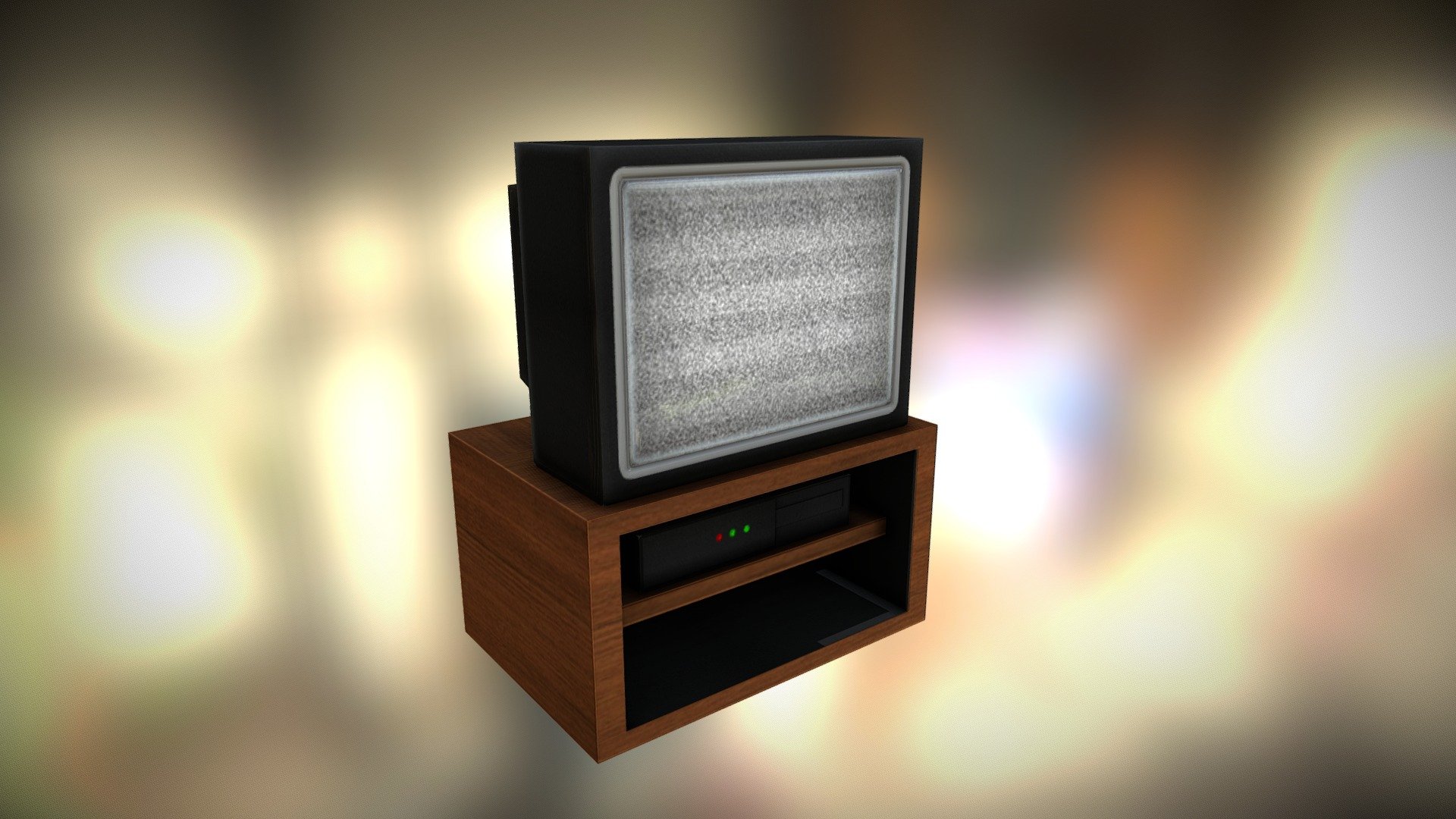 A low poly TV for a mobile VR horror game 3d model